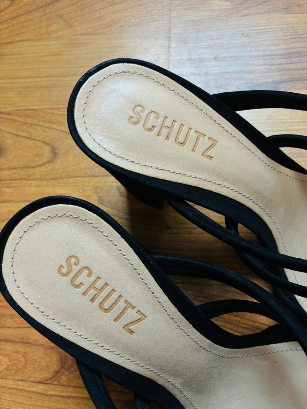 SCHUTZ Black Strappy Block Heel Sandals – Minimal Chic – Size 8.5 - Picture 4 of 5